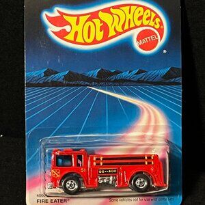 1987 Hot Wheels Mattel #4000 Fire Eater Red Fire Truck Toy Car NEW Sealed